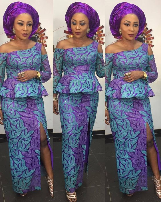 Ankara straight skirt hot sale and peplum blouse